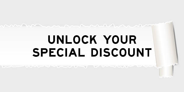 istock Ripped gray paper background that have word unlock your special discount under torn part 2226740579