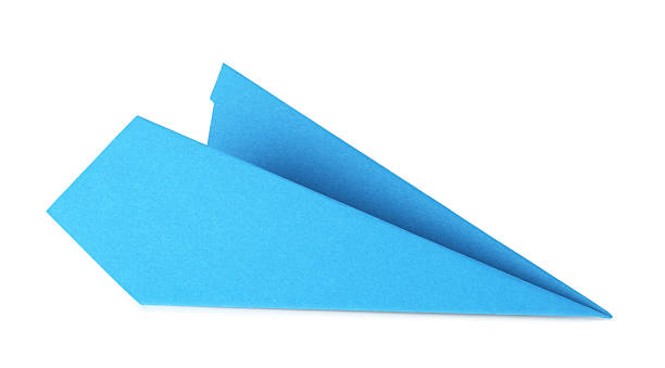 istock One handmade light blue paper plane isolated on white 2226756629