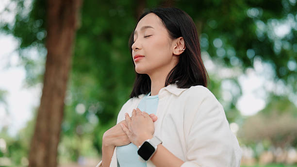 istock Mindful breathing and inner focus in a natural setting 2226760224