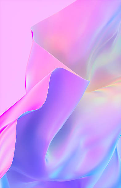 istock Abstract Background with Holographic Iridescent Satin Fabric in Pastel color  3d rendering 2226797549