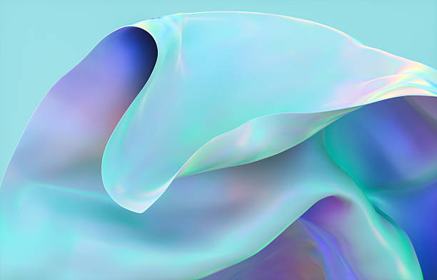 istock Abstract Background with Holographic Iridescent Satin Fabric in Pastel color  3d rendering 2226797583