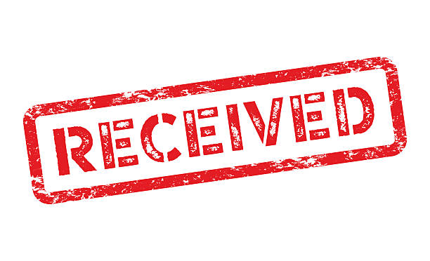 Received, red rubber stamp. Vector illustration
