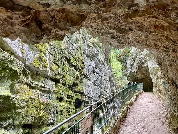 Taubenloch (Gorges du Taubenloch) is a gorge in the Canton of Bern, above Biel/Bienne in Switzerland. It crosses the first Jura Mountain chain, as considered from the Swiss Plateau.