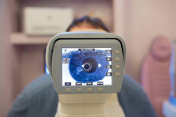 istock Fully automatic tonometer and pachymeter, easily measures intraocular pressure in the right and left eyes. Eye exams. Eye care supplies, ophthalmics. 2226808350