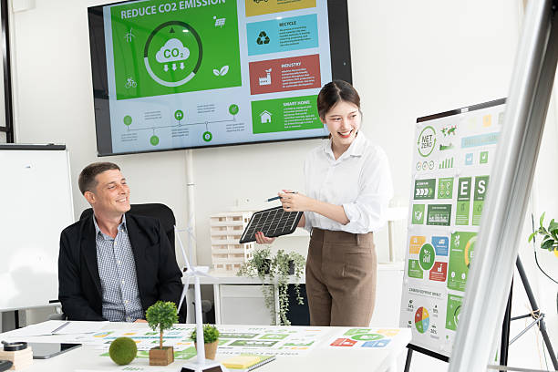 istock A diverse business team analyzing environmental charts and graphs in a collaborative meeting to create sustainable strategies in a modern office. 2226808845