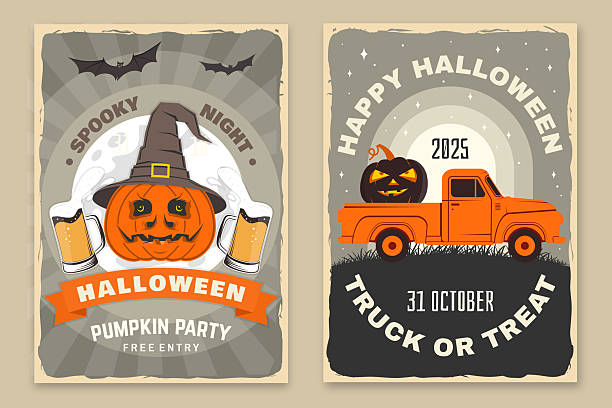 istock Set of Halloween celebration patch collection. Halloween party retro templates, badges, seals, patches. Concept for shirt or logo, print, stamp. Typography design- stock vector. 2226809202