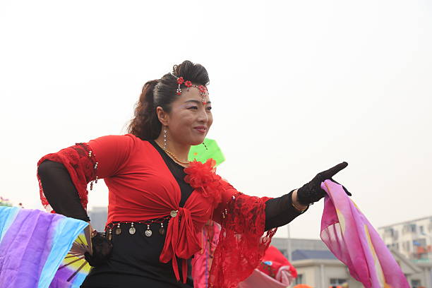 Luannan County - February 7, 2017: Chinese folk Yangko performance, Luannan County, Hebei Province, China