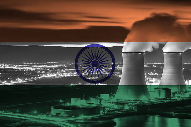 istock Nuclear Power Plant with Indian National Flag Overlay 2226814396