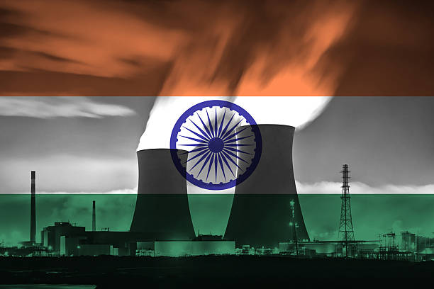 istock Nuclear Power Plant with Indian National Flag Overlay 2226814403
