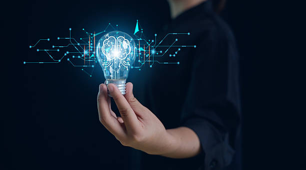 istock Hand of  holding illuminated light bulb, Idea innovation and inspiration concept.  creativity with bulbs that shine glitter, Concept for success. 2226816052