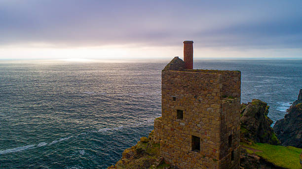 istock Old, stone mine above the sea at sunset, Botallock Engine House 2226817828