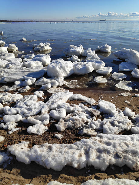 istock Large body of water is covered in ice 2226821792