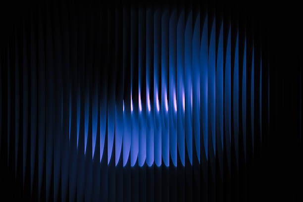 istock Dark navy with subtle violet gradient and striped lighting. Elegant depth with glowing prism lines. 2226822923