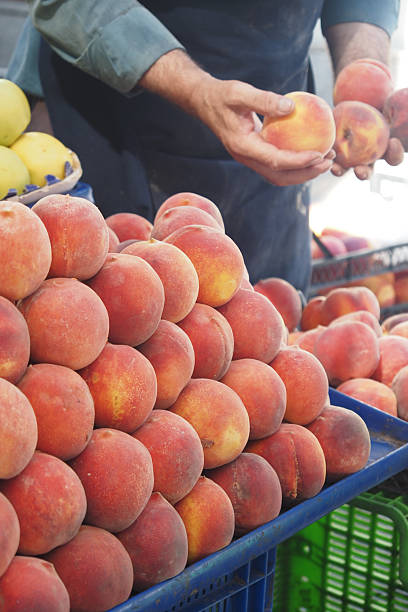 istock Fresh peaches displayed at a local market during summer season 2226837928