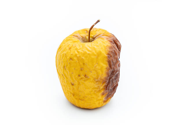 istock Yellow rotten apple isolated on white background. 2226841916