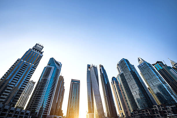 istock Dubai Marina Skyline with Modern Skyscrapers at Sunset 2226849445