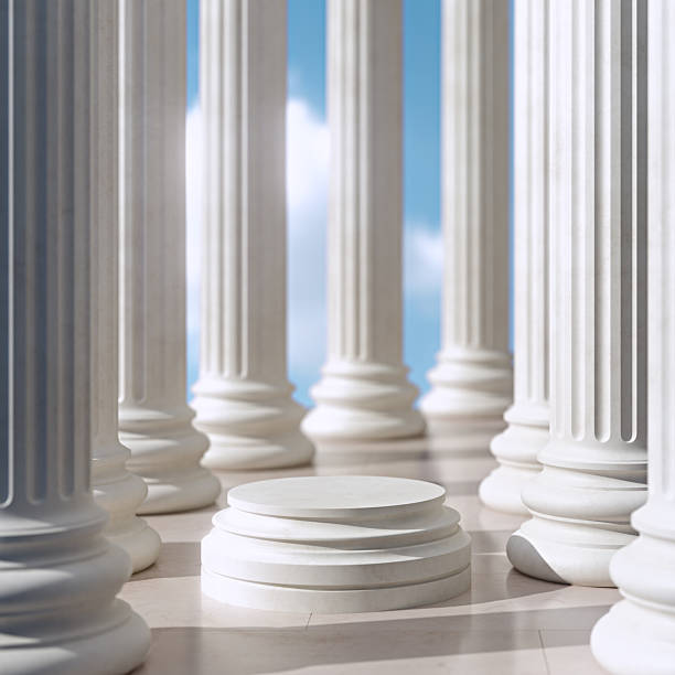 istock Marble podium in a classical colonnade 2226851357