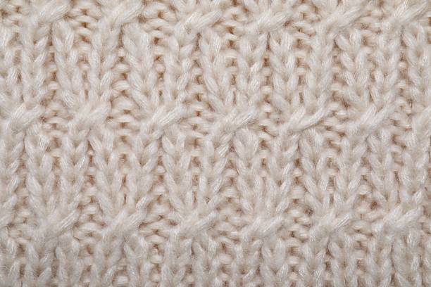 istock Beige knitted scarf as background, top view 2226851885