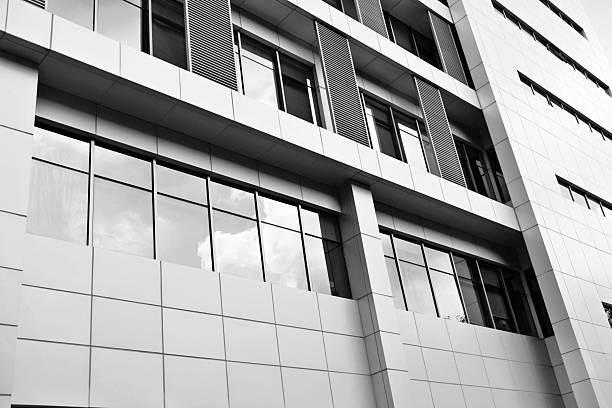 Glass window of modern office building.