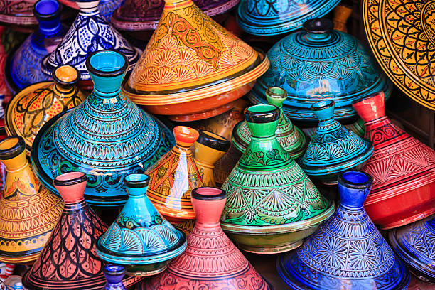 istock Colorful Maroccan tajine pots at a souk in Marrakech 2226852768