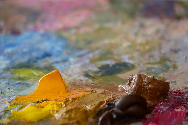 Macro photo of the brush strokes on an oil painting on canvas (my own work)