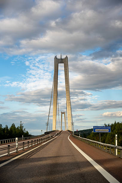 istock H?gakustenbron: Majestic Cable-Stayed Bridge Over ?ngerman?lven River Under Dynamic Skies - Modern Swedish Engineering Marvel 2226855102