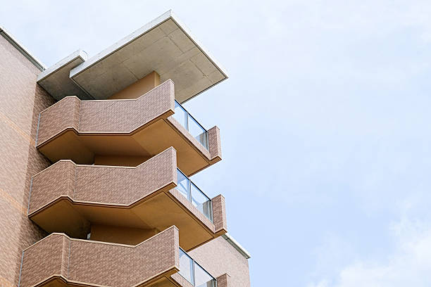 istock Geometric staircase wit glass windows on Building exterior 2226855326