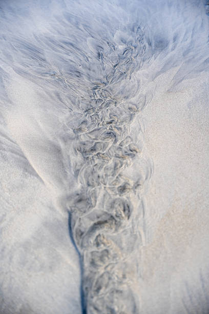 Intricate Sand Patterns on Beach: Abstract Textures & Water Erosion Formations - Nature's Artistic Design