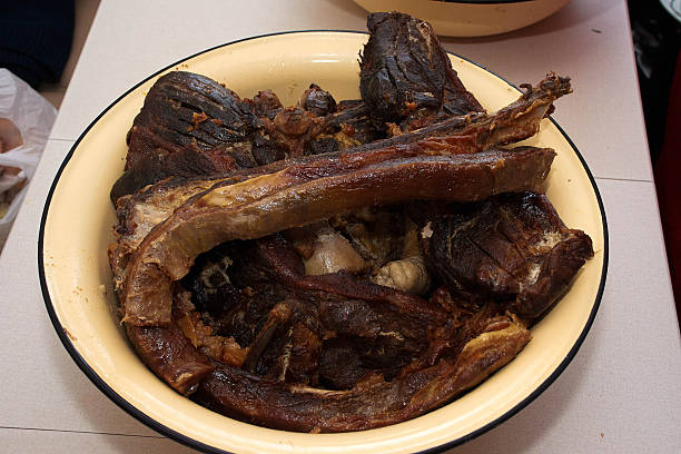 Traditional Kazakh dish of boiled meat with noodles and onions.