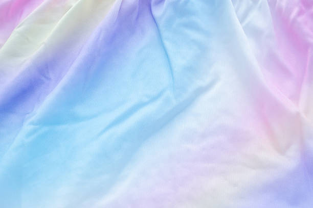 Abstract colorful rainbow color fabric soft wave smooth texture surface background