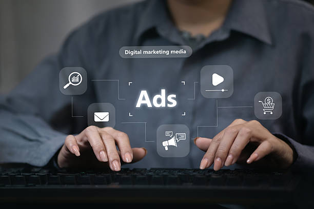 istock Digital marketing media and online advertising interface on keyboard 2226891296