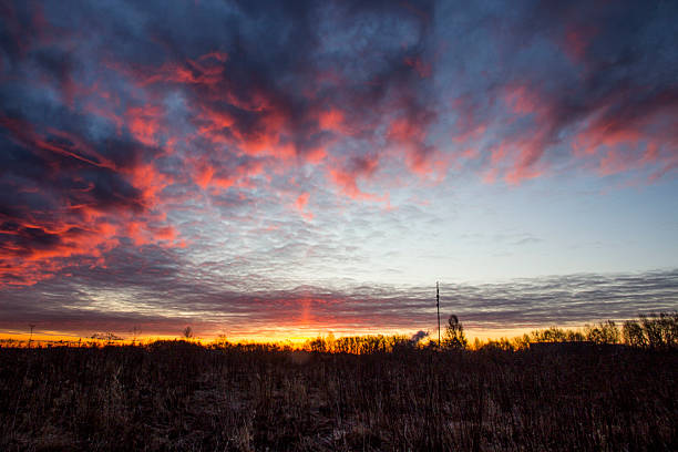 istock Devilish clouds at dawn. red clouds. at sunset. a natural phenomenon. landscape. screen saver 2226895751