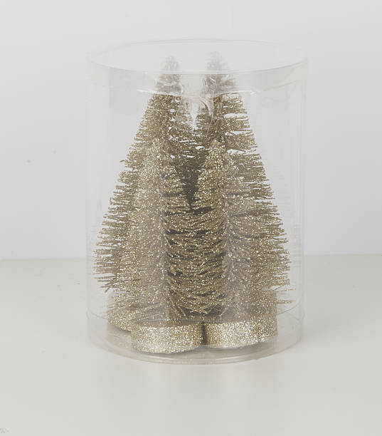 istock Golden Christmas in a clear plastic box isolated nature background with clipping path 2226896430