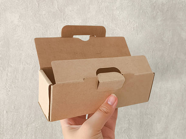 istock female hands holding a small cardboard box on a white background. packaging and delivery concept, top view 2226903488