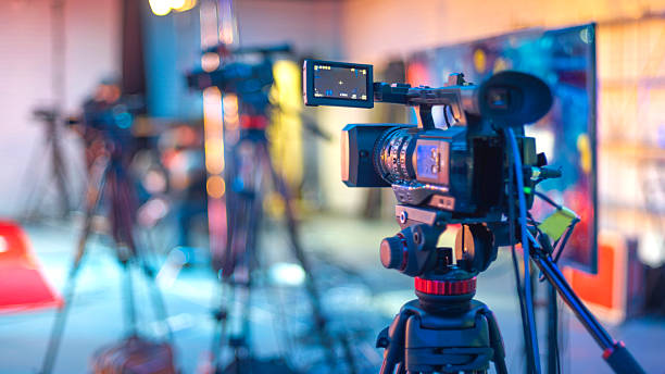 istock TV camera on the show broadcasts online. 2226906606