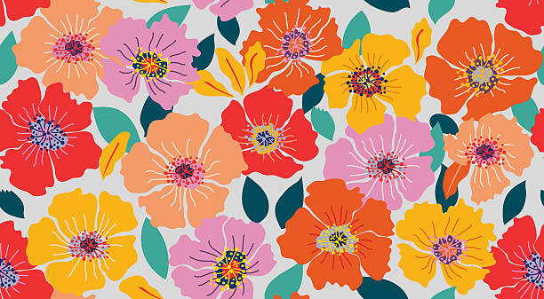 istock Abstract hand drawn floral seamless patterns. Natural wallpaper, Exotic flowers print decoration. Illustration for fabric, textiles, clothing, wall art, printing and design project, etc. 2226906862