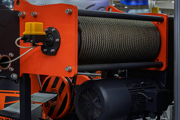 Industrial Rope Winch Heavy Duty Machinery for Lifting and Pulling Applications in Construction and Manufacturing.