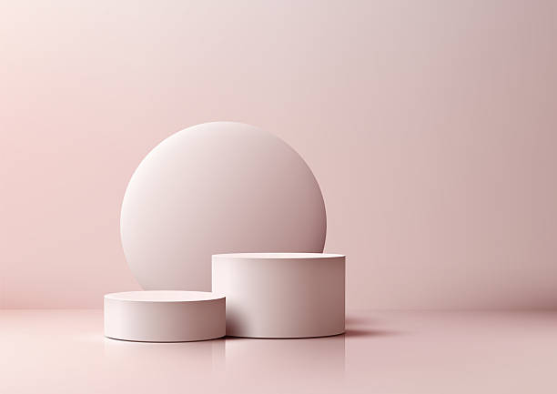 istock minimalist product display with pink podiums and sphere backdrop for modern branding mockup showroom scene isolated on soft background design 2226908664