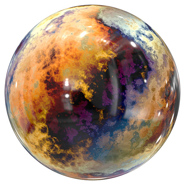 Old and corroded aged weathered copper sphere isolated on white. Hi-res (8000x8000) texture. 3D rendering.