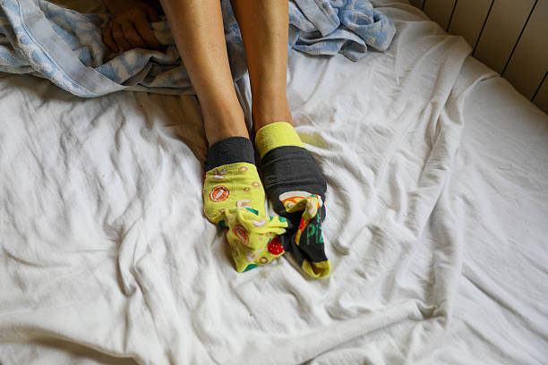 istock Female Morning Routine with Colorful Socks 2226916608