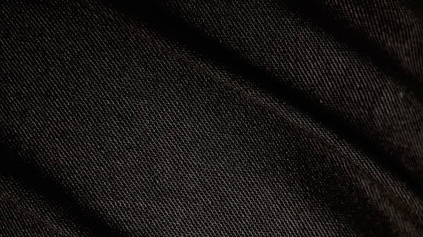 istock Black wave fabric on isolated. Abstract curved curtian background and copy space. 2226925896