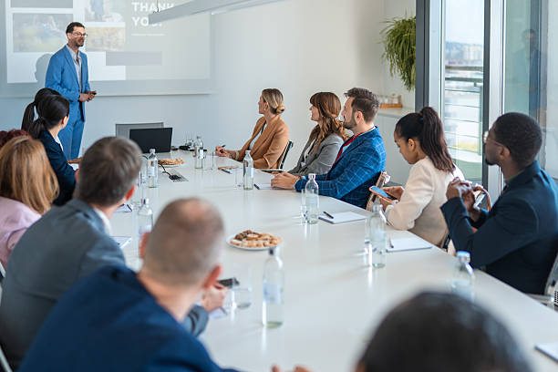 istock Diverse Business Professionals Attend Executive Presentation in Modern Corporate Boardroom 2226935779