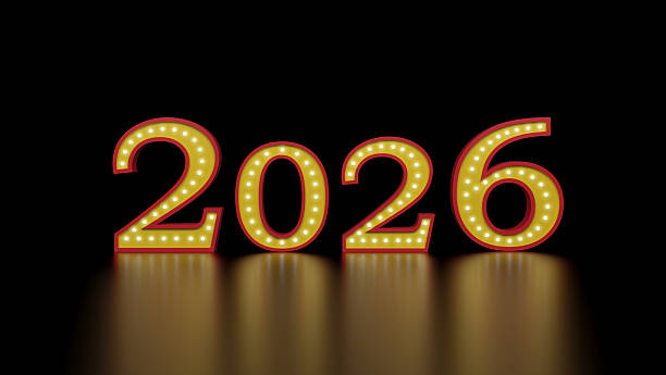 istock New Year 2026 with neon lights Creative Design Concept 2226948153