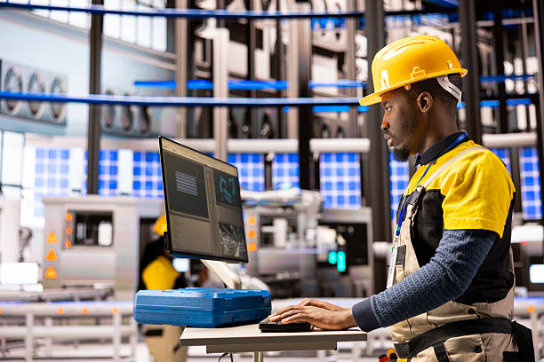 istock Black male technician manages autonomous manufacturing system 2226954787