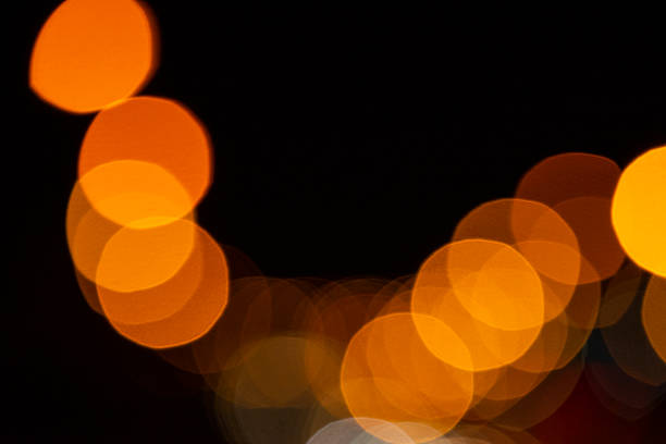 Rainbow Light Leaks Prism Colors. Blurred city lights, bokeh effect