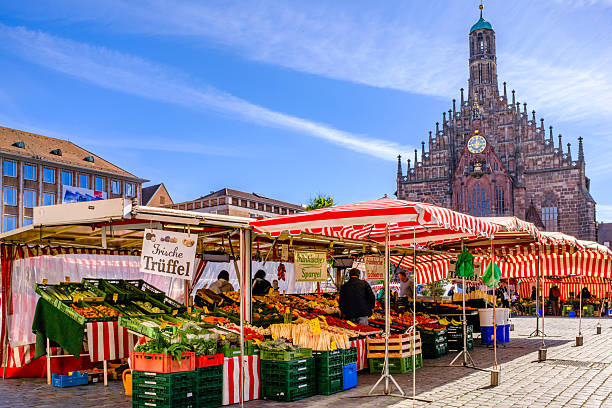 Nuremberg, Germany - May 10: historic buildings at the famous old town of nuremberg on May 10, 2025