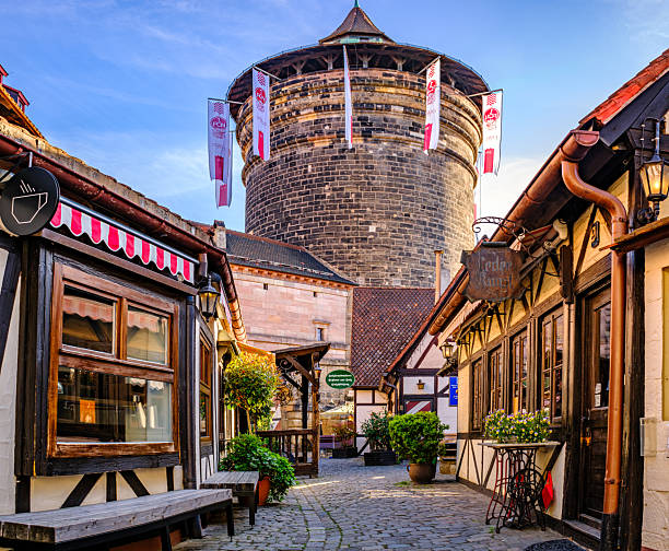 Nuremberg, Germany - May 10: historic buildings at the famous old town of nuremberg on May 10, 2025