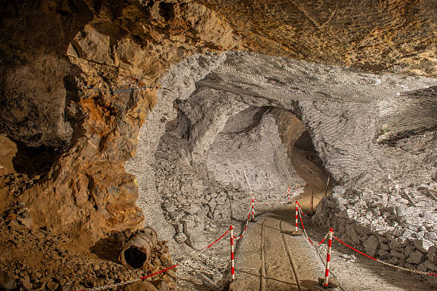 Aerial view of Open-pit iron mine in  Kayseri, Turkey. Taken via drone.