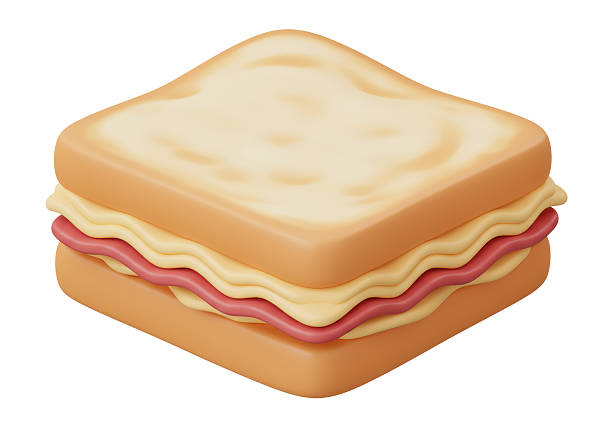 Healthy ham sandwich with cheese and lettuce