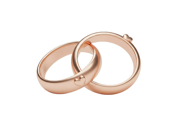 istock Isolated Two Intertwined Rose Gold Wedding Rings 2226971407
